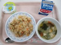 焼き飯　中華スープ　青りんごゼリー