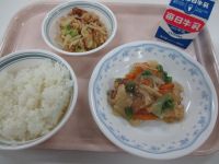 なまずの野菜あんかけ　梅おかか和え