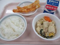 とうふの中華煮　いかの天ぷら