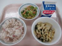 梅ちりご飯　若竹煮　ツナ和え