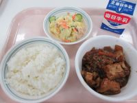 厚揚げのみそ炒め　ポテトサラダ