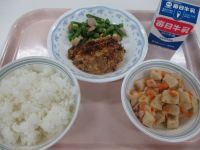 鶏のパン粉焼き　いんげんソテー　高野の煮物