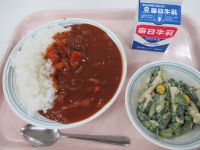 ハヤシライス　ポパイサラダ