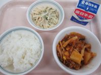 豚肉のケチャップ煮　大根のマヨサラダ