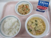 親子煮　ごま酢和え