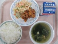 油淋鶏　マカロニサラダ　中華スープ