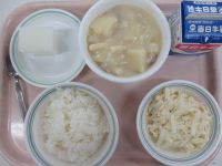 鶏のクリーム煮　大根サラダ　カルピス寒天