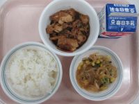 厚揚げの味噌炒め　春雨サラダ