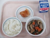 鶏の梅肉焼き　野菜の炊き合わせ
