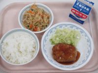 豆腐ハンバーグ　切干の煮物