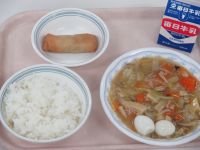 八宝菜　揚げ春巻き