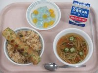 そぼろご飯　たなばた汁　ちくわの磯辺揚げ　たなばたサイダーゼリー
