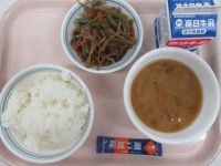 きんぴら炒め　みそ汁　ふりかけ