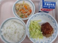 豆腐ハンバーグ　切り干しの煮物