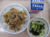 肉どんぶり　酢の物