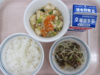豆腐の中華煮　焼き肉サラダ