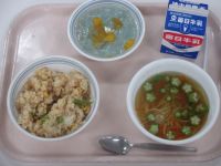 そぼろご飯　たなばた汁　もも入りサイダーゼリー