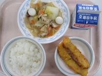 八宝菜　いかのサラサ揚げ