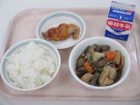 鶏の梅肉焼き　野菜の炊き合わせ