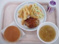 てりやきバーガー　フライドポテト　オニオンスープ　ジョア