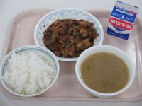 厚揚げのみそ炒め　春雨スープ