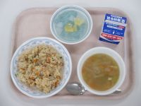 焼き飯　中華スープ　サイダーゼリー