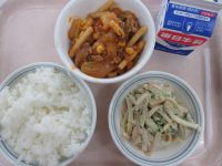 豚肉のケチャップ煮　大根のツナマヨあえ