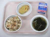 きんぴら寿司　さつまいもの天ぷら　すまし汁