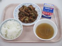 厚揚げのみそ炒め　春雨スープ