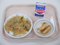 あんかけ丼　揚げ餃子