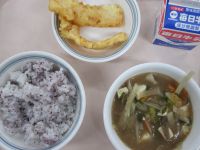 ゆかりご飯　いかのてんぷら　豚汁