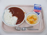 ハヤシライス　フルーツポンチ