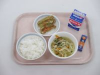 塩ちゃんこ汁　ちくわの磯辺揚げ　ふりかけ（瀬戸風味)