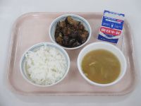 マーボー茄子　中華スープ