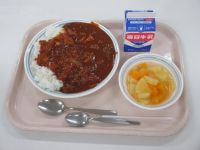ハヤシライス　フルーツポンチ