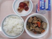 鶏の梅肉焼き　野菜の炊き合わせ