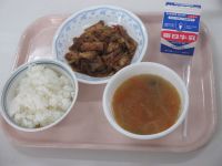 厚揚げのみそ炒め　もやしの中華スープ