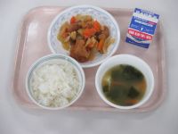 酢鶏　わかめスープ