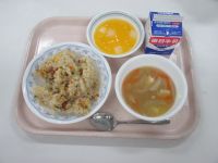 焼き飯　中華スープ　ダイスみかんゼリー