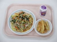 冷やし中華そば　青のりポテト　ブルーベリージョア
