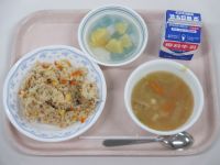 やきめし　中華スープ　サイダーダイスカットゼリー
