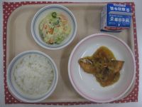 ごはん、魚のちゃんちゃん焼き風、ポテトサラダ