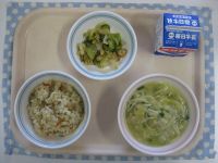 とりごぼうごはん、ごま和え、塩ちゃんこ汁