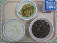 ごはん、マーボーなす、ナムル※新宮市産のナスを使用しています。