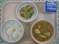 ごはん、とうふの中華煮、バンサンスウ