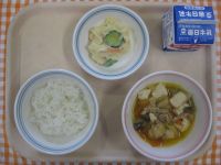 ごはん、肉豆腐、つなポテトサラダ