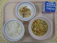 ごはん、他人煮、ハリハリサラダ