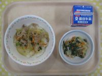 豚丼、ほうれん草とツナのサラダ