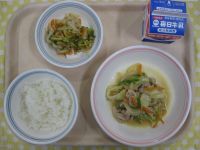 ご飯、ホイコーロー、切干し大根の中華サラダ