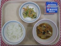 ご飯、あつあげの野菜あんかけ、ごぼうサラダ